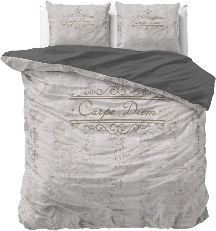 Sleeptime - Dekbedovertrek Carpe Diem 2 - Beige - 240x200x220 + 2 Kussenslopen 60x70