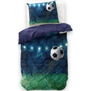 Little Monster - Live football - Dekbedovertrek - Blauw - 140 x 200/220