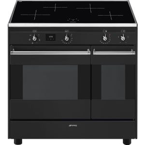 Smeg Concerto CG92IANT9 fornuis Vrijstaand fornuis Inductiekookplaat zones Antraciet A