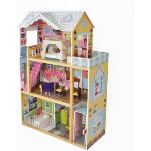 Houten Poppenhuis Mary | Meubelset 10pcs | 82x29x116cm