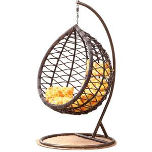 Rijoka Hangstoel Eggy Waves Schommelstoel - Bruin Rattan