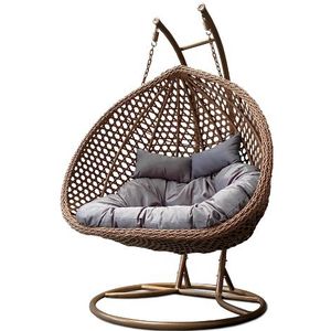 Rijoka Hangstoel Dubbel Eggy Rope Schommelstoel - Luxe Rattan- 2persoons