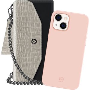 2-in-1 Clutch Luxe iPhone 13 Roze