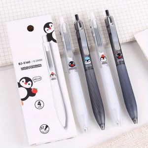 TEMU 4er-Pack Penguin Gel-Tintenroller mit Metallclip, 0,3 mm feine Spitze, geschmeidiges Schreiben, langlebig und für Büro und Studium