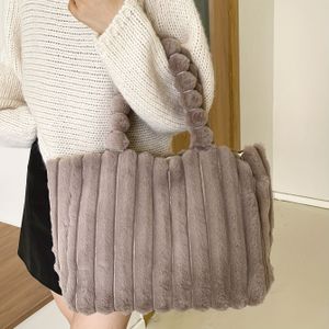 TEMU Plüsch-Tote-Tasche, Leichte Große Kapazität Schulter-Tote-Tasche, Vielseitige Pendler-Tasche Für Frauen