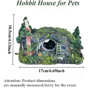 TEMU 1 Stück Hobbit-Stil ABS-Schutzhaus für Aquarien, Fischtank-Landschaftsschloss, Krabben- und -Versteck, geeignet für Schildkröten, Chamäleons, Hamster, Schlangen, Eidechsen und Fische