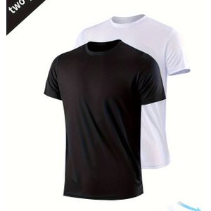 TEMU Prince2pcs Schnell trocknende Herren-Ultra-Dünne Laufmode Freizeit Fitness Sport Shirt und Shorts Set, Kompressions-T-Shirt, Leicht atmungsaktiv