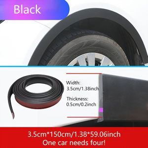 TEMU 4 Stück Universal Matte PVC Radbogen Abdeckung - Anti-Kratz- und Kollisions-Schutzstreifen für Vordertür, Polierende Oberfläche, Links Anbringung, Anwendbar, Kunststoffmaterial, Universal Fit