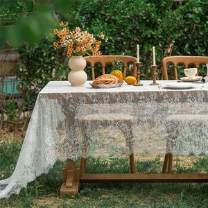 TEMU Elegante Weiße Hochzeitstischdecke mit Vintage-Blumenstickerei - für Frühlings- & Sommer-Außenveranstaltungen, Heimküchendekoration und Feiertagstreffen