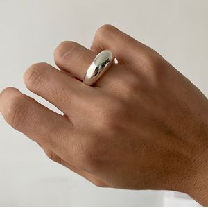 TEMU . Vintage Einfacher Stil 316 Edelstahl Gebogener , Täglicher Mode-Schmuck für Paare