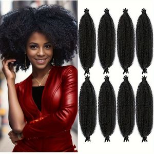 TEMU 8 Packungen Springy Afro Twist Flechthaar Spring Twist Hair Passion Twist Hair Wickelhaar für Soft Locs Butterfly Locs Häkelhaar Braiding Extensions 1B Schwarz Synthetisch