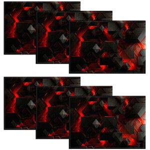 TEMU 2 Stück/4 Stück/6 Stück digitale Druck Cool Black und Pattern Placemats, strapazierfähige Hitzebeständige Esszimmermatten, Polyester Gewebter Rechteckiger, nur Handwasch Küchendekoration