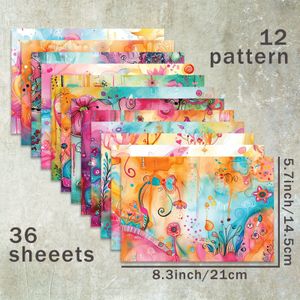 TEMU 36 Blatt A5 Abstrakte Fantasy Doodle Art , Gemischte Medien Hintergründe für Bullet Journals, Junk Journals, Grußkarten, Scrapbooking & Basteln