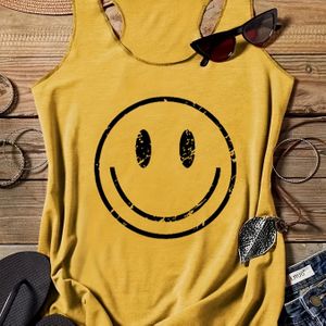 TEMU Druck Rundhalsausschnitt Tank Top, lässiges ärmelloses Tank Top für den Sommer, Damenbekleidung