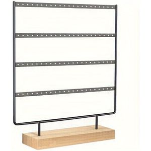 TEMU 4-stöckiger Ohrring-Organizer mit 92 Löchern - Eisen-Hohl-Design für Schmuck, Schuhe & Uhren Präsentation und Aufbewahrung