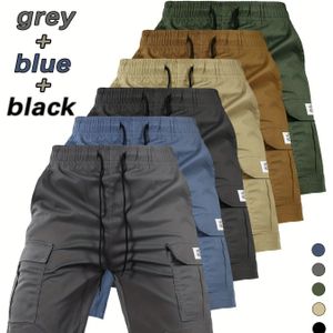 TEMU 3er-Pack Herren Arbeitsshorts in Unifarben, Leichte Shorts mit Klapptaschen, Modische Arbeitsshorts für Draußen