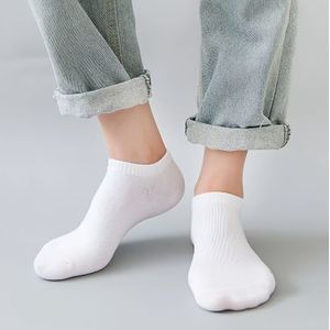 TEMU 5 Stück/10 Stück Sommer Atmungsaktive Knöchelsocken, und Grau Einfarbig Boot Socken für Männer und Frauen, Dünne Kurze Socken
