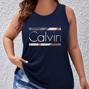TEMU Top für Damen - Grüner Ärmelloser mit """"-Grafik, lässiger Rundhalsausschnitt, mittlerer Stretchstoff, für Frühling/Sommer/Herbst, lässige Kleidung|Grafik-Tanktop|Stretchstoff