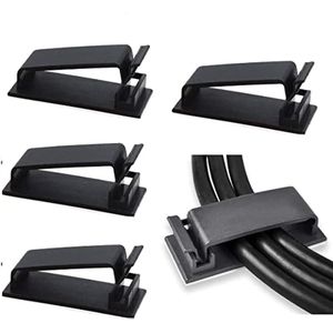 TEMU 10 Stücke 20 Stücke 50 Stücke Selbstklebende Kabelmanagement-Clips Kabelorganisatoren Drahtclips Kabelhalter Für TV PC Ethernet-Kabel Unter Dem Schreibtisch Home Office (Schwarz)