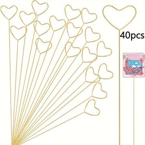 TEMU Blumenkartenhalter, Blumenfotohalter, Fotomemo-Halter, Metall-Blumenkartenhalter, Goldrunder Fotohalter, Hochzeits- und Partygeschenkkartenhalter