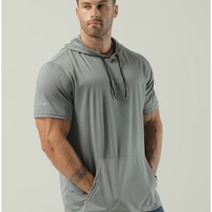 TEMU Herren Plus Size Unifarben Freizeit Kurzarm Kapuzenpullover - Regular Fit