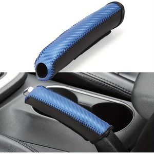 TEMU . Stilvolle PU-Leder Handbremsabdeckung, Universelle Auto Schaltknauf- und Handbremsgriffhülle, Langlebiger mit Roten Nähten