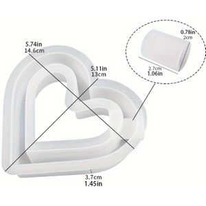 TEMU 1 Stück Silikonform für herzförmige Vasen (ohne Reagenzglas), Silikonform zum Gießen von Blumenvasen, herzförmiges Vasentablett, Gießform für Ornamente aus Beton und Gips