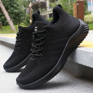 TEMU Herren Leichte Atmungsaktive Rutschfeste Sneaker - Niedriges Top Lauf-Walking-Trainingssneaker mit MD-Sohle, Stoffobermaterial & Schnürverschluss, Schwarz