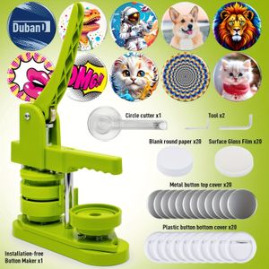 TEMU 58mm Knopfhersteller - Einfache Installation, DIY Pin Badge Press Maschine mit 20 Knopfteilen, Bildern und Kreisförmigem Schneidwerkzeug. Verbessere deine Verkaufs-Erfahrung!