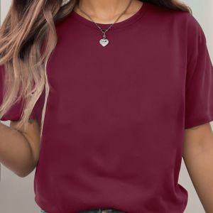 TEMU Damens Casual Kurzarm-Shirt ? Leuchtend Gelb, Rundhalsausschnitt, Mitteldehnbarer Stoff, Regular Fit, Maschinenwaschbar, Ganzjahres-, Damen T-Shirts
