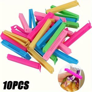 TEMU 10er-Pack Lebensmittelclips aus Kunststoff in verschiedenen Farben - Wiederverwendbare Snack-Frischhalter, Küchenzubehör, ungeladen, keine Batterie erforderlich
