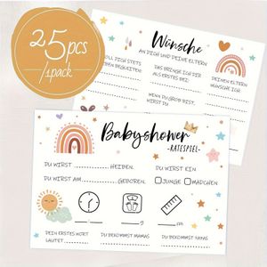 TEMU 25 Stück Dusch-Quiz-Spielkarten - Spaß & Lernendes Kreuzworträtsel für Jungen & Mädchen - Ideal für Geschlechtsenthüllungsfeiern - A6-Größe 4.13x5.82in mit Farbenfrohen Illustrationen