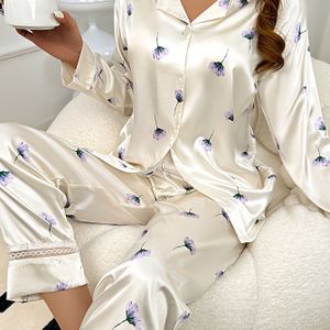 TEMU Herbst- und Winter-Simulation Spitzenstich Langarmhosen Hochwertige Heimkleidung, die auch im Freien getragen werden kann