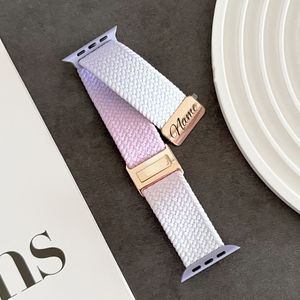 TEMU Personalisiertes Namensmagnet-Schmutz-Nylonarmband für die Apple Watch 46mm 42mm 49mm 45mm 41mm 38mm, Niedliches Atmungsaktives Armband für Serie 10 Ultra/9/8/7/6 - Urlaubsgeschenk