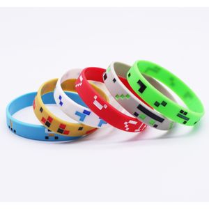 TEMU 6er-Set Silikon-Armbänder mit Quadratmuster - Mehrfarbig, Keine Batterie Nötig - für , Armbänder für Veranstaltungen