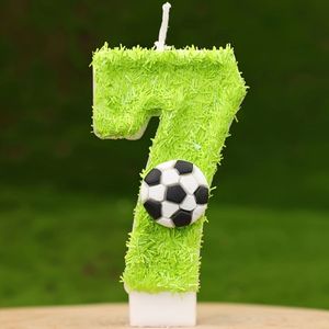 TEMU 1 Stück Grüner Fußball-Zwiebelpulver 3D-Zahlen-Kuchenaufsatz, Paraffinwachs, kein benötigt, federlos, Dekoration für Geburtstagsfeier, Jubiläumsfeier
