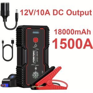 TEMU FOWAWU 1500A Auto-Startanlasser, Akku-Paket Für Auto-Startanlasser (7.0L Gas, 5.5L Diesel), Tragbarer Batterie-Startanlasser Mit USB/ 12V-/LED-Licht