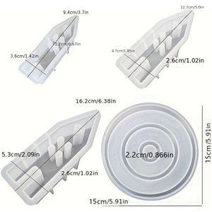 TEMU 4er-Set Silikonformen, 3er-Set -Formen, mit 1er-Set Tablettform, Leichte Betonformen Gießformen Häuser Dekoration Harzform Gießform