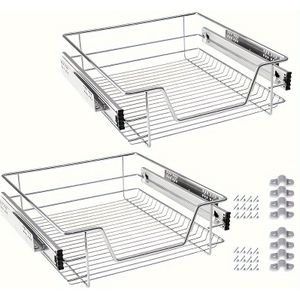 TEMU 2 Stück Ausziehbarer Schrank-Organizer (22"" X 17""), Robuste Ausziehbare Speisekammerregale, Ausziehbarer Schrank Für Die Küche, Badezimmer, Zuhause