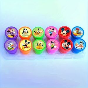 TEMU Disney--Minnie-Cartoon-Stempelset, 12 Musterdesigns, Rund, Langlebiger Kunststoff Geeignet für Neujahrsfeiertagsgeschenke