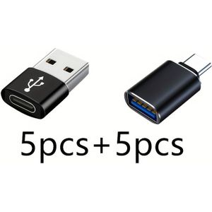 TEMU USB zu USB C Adapter 10 Stück, USBC zu USB Adapter, USB A zu USB C Adapter, USB zu USBC-C Adapter, C zu USB Adapter, USB für /15/14/13, MacBook, iPad, Schwarz