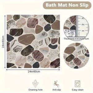 TEMU 1 Stück Sicherheitsdusche Matte, rutschfeste weiche bequeme Badematte mit Abflusslöchern, PVC Loofah Massage Dusche Matte für feuchte Bereiche, schnell trocknende Matte