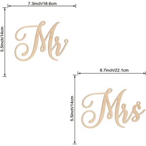 TEMU 2er-Pack Holzstuhlschilder, 0,4 cm Dicke, Holzwerkstoff, keine Batterie erforderlich, federlos, für Hochzeits, Brautparty, Junggesellenabschiedsdekoration