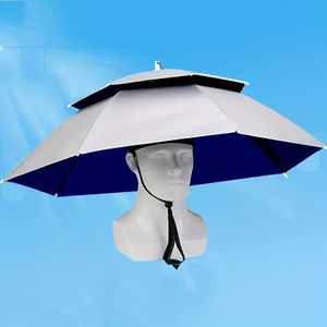 TEMU Stilvoller Verstellbarer Sonnen- und Regenschirm-Hut für Draußen, -Schirmhut, Teepflück-Hut aus Stroh, Windsicheres Schirm