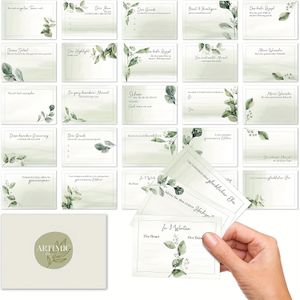TEMU BIROYAL 25 Nachrichtenkarten, Hochzeitsgästekarten 105mm x 74mm (DIN A7), Hochzeitsfüllkarten, Hochzeitsnachrichtenkarten, Nachrichtenseiten, Hochzeitsspiel Aquarellgrün