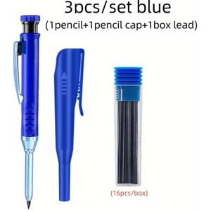 TEMU Solides Schreiberstift-Set mit 16 Ersatzminen und Kappe, 2.8mm Tiefloch-Mechanikstift Marker Bauzeichnungsstifte mit eingebautem für Holzbearbeitung (1 Stift + 1 Stiftkappe + )