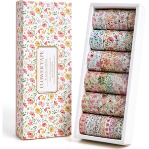 TEMU 32 Rollen Blumenaufkleber Set, nicht wasserfestes dekoratives Klebeband für Tagebuchschreiben, Scrapbooking, DIY-Kunstprojekte, verschiedene Farben, Bastelbedarf