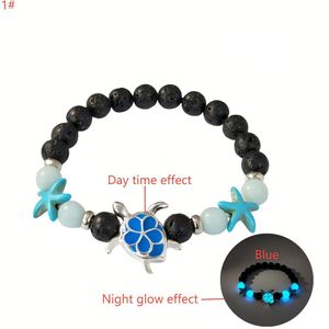 TEMU Armband mit Leuchtenden Seestern & Schildkröte - Vintage-Stil, Naturstein mit Legierungsanhänger für Männer - Ideales Geschenk für Feiertage & Partys
