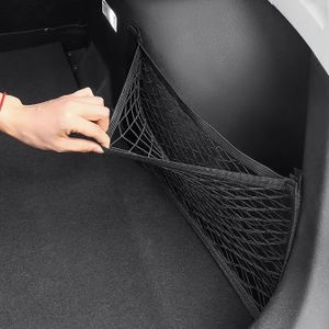 TEMU Robustes Nylon-Auto-Kofferraum-Organizer-Netz mit Klebeband - Schwarzes Mesh-Aufbewahrungsnetz für das Fahrzeug-Rückfach, Sichere & Einfache Installation, Kofferraum-Aufbewahrungsorganisator
