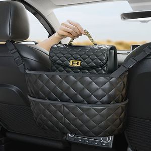 TEMU Große Kapazität Auto Sitz Rücken Organizer - Strapazierfähige Kunstleder Aufbewahrung Netz Tasche für Fahrzeug Innenraum Zubehör